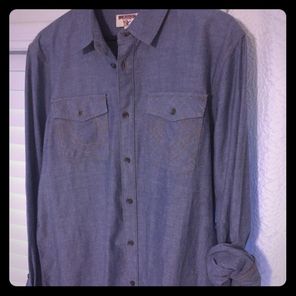 True Religion authentic utility chambray shirt